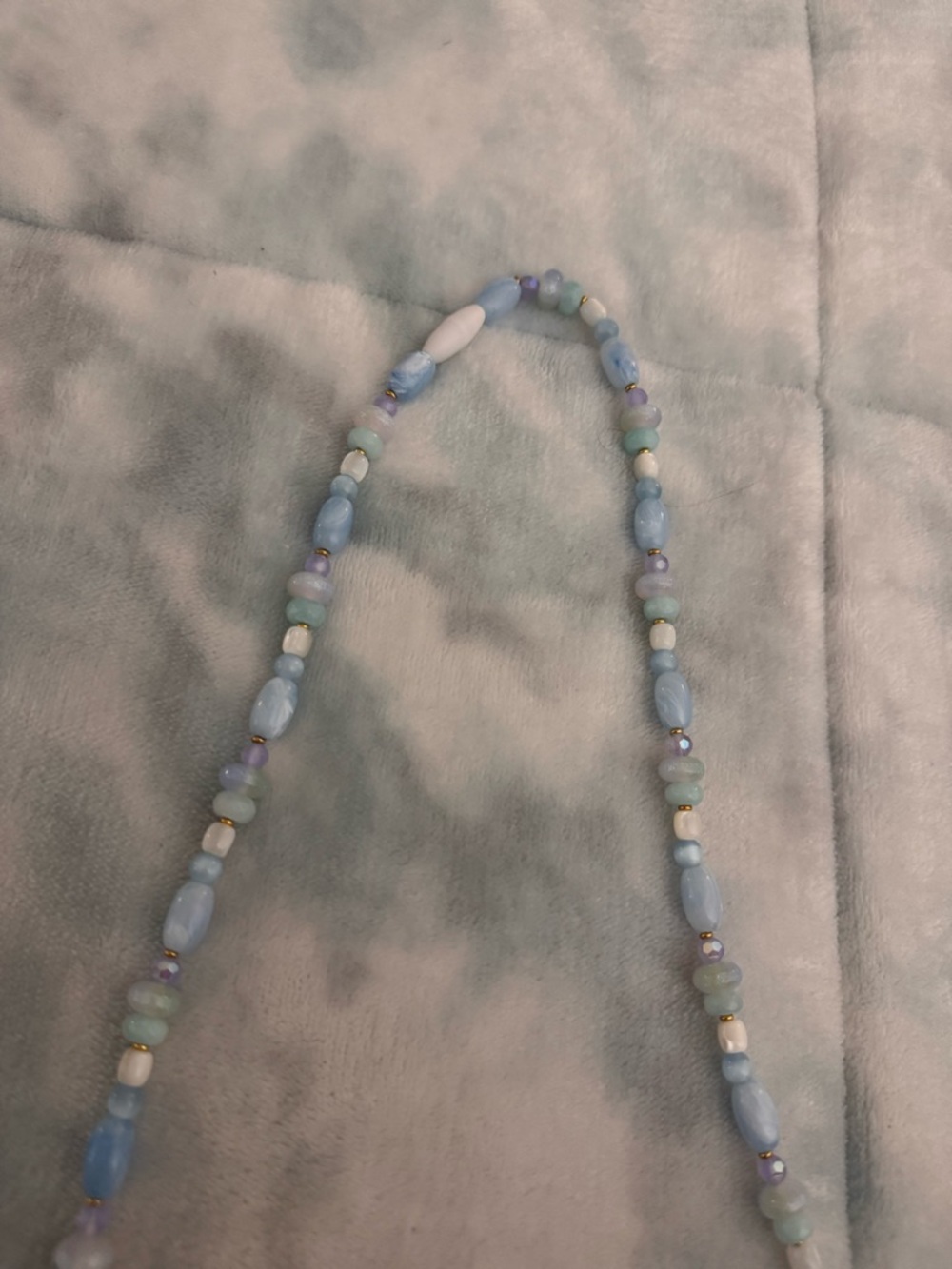 Little Words Project Good Energy Pastel Blue Beaded Lanyard - Picture 5 of 5